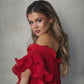 Lorraine Dress in Crimson