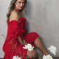 Lorraine Dress in Crimson