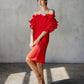 Lorraine Dress in Crimson