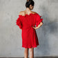 Lorraine Dress in Crimson